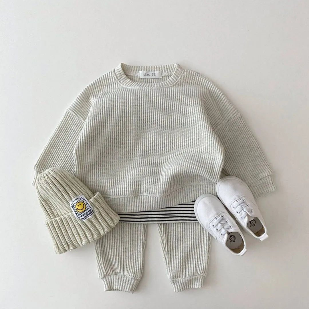 Baby Cotton Tracksuit Pullover Set - Baby Bubble Store