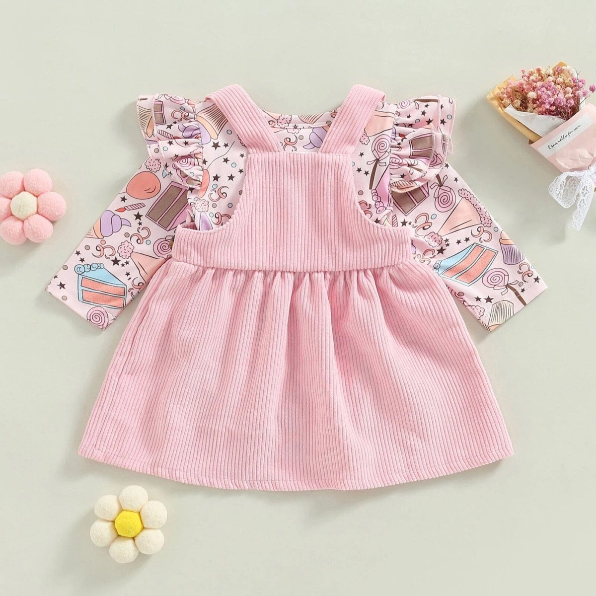 Baby Girl Pink Suspender Skirt - Baby Bubble Store