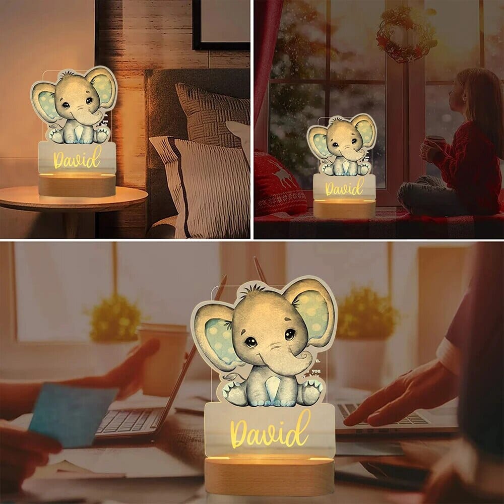 Personalised Baby Animal LED USB Night Light - Baby Bubble Store