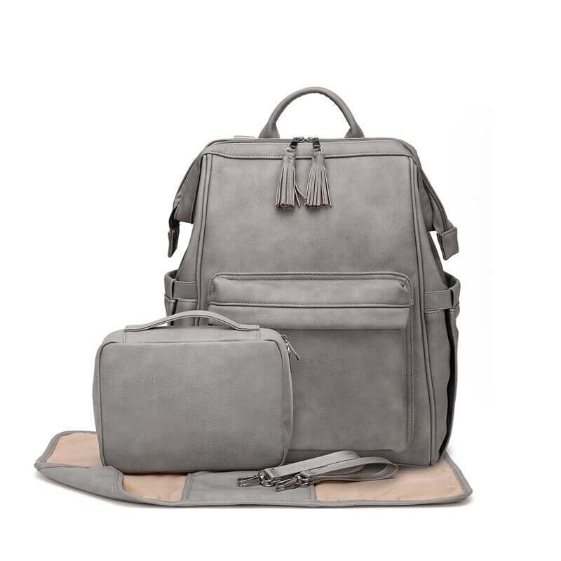 Vegan Leather Diaper Bag Backpack - Baby Bubble Store