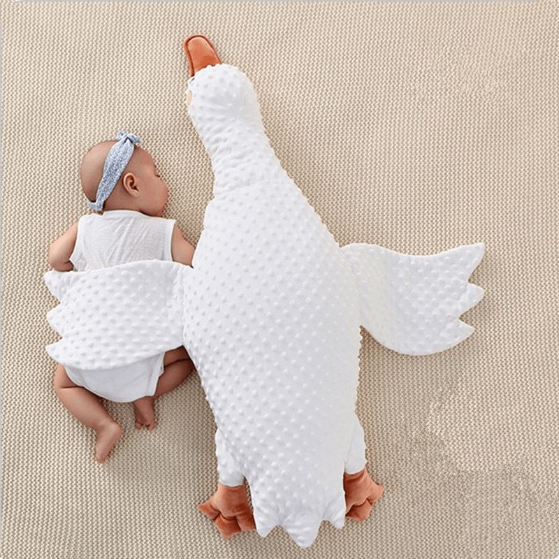 White Goose Stuffed Baby Pillow - Baby Bubble Store